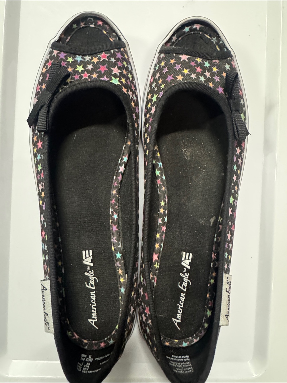 American Eagle Outfitters Stars Print Ballet Flats w/Rubber Soles size 8 1/2